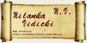 Milanka Vidicki vizit kartica